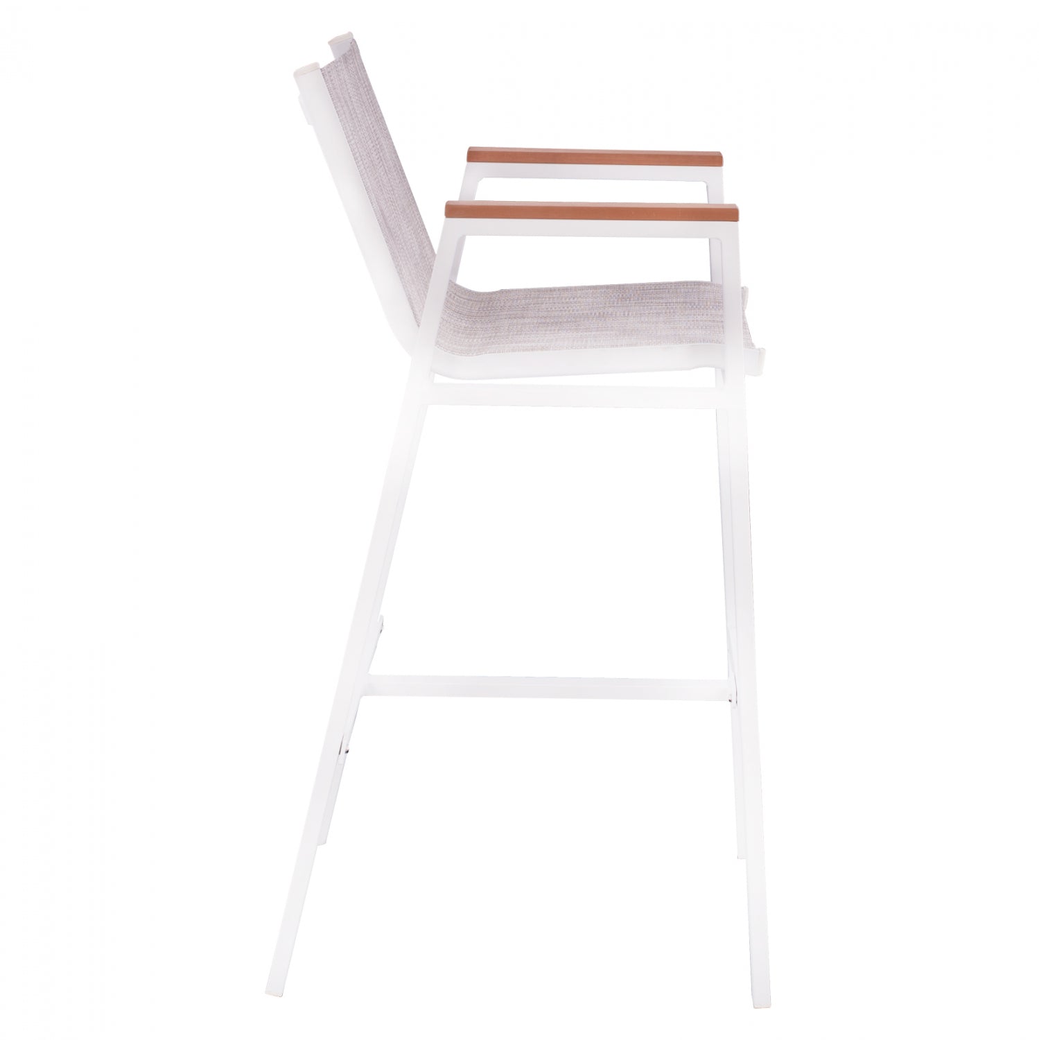 Алуминиев бар стол бял с полиуд 52x58x108 см