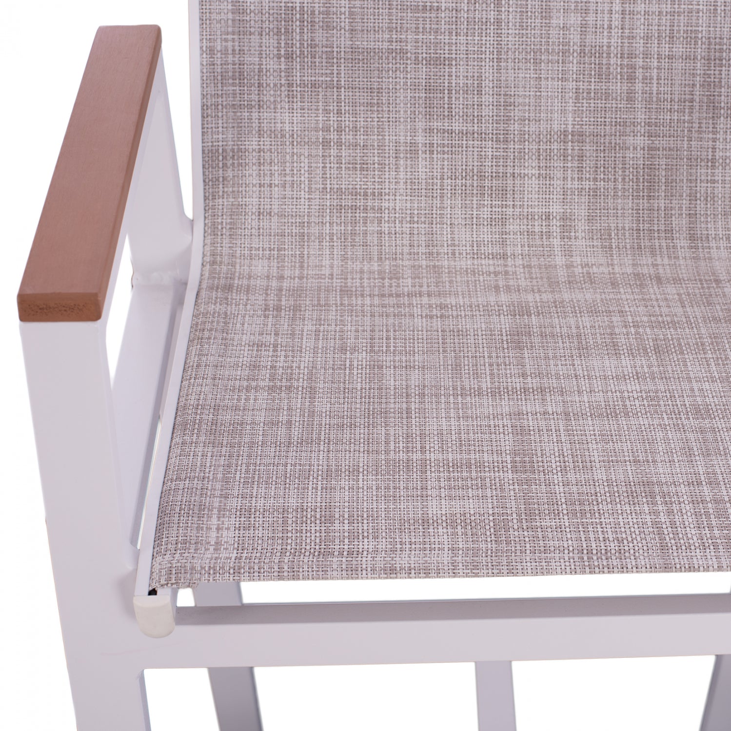 Алуминиев бар стол бял с полиуд 52x58x108 см