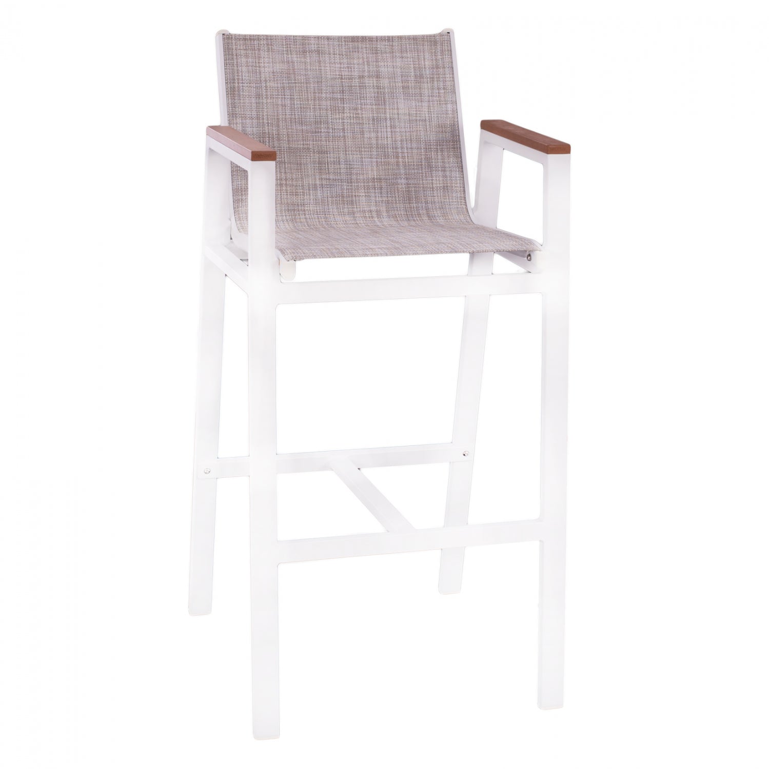 Алуминиев бар стол бял с полиуд 52x58x108 см