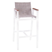 Алуминиев бар стол бял с полиуд 52x58x108 см