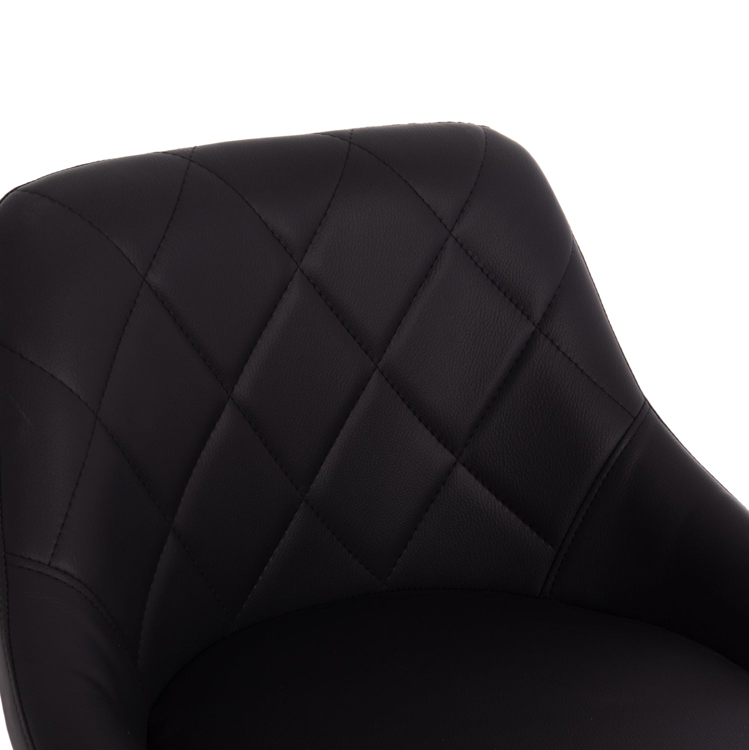 БАР СТОЛ ROSE ХРОМИРАНА ОСНОВА И ОКАЧВАНЕ & ЧЕРЕН PU 48x45x105Hсм.