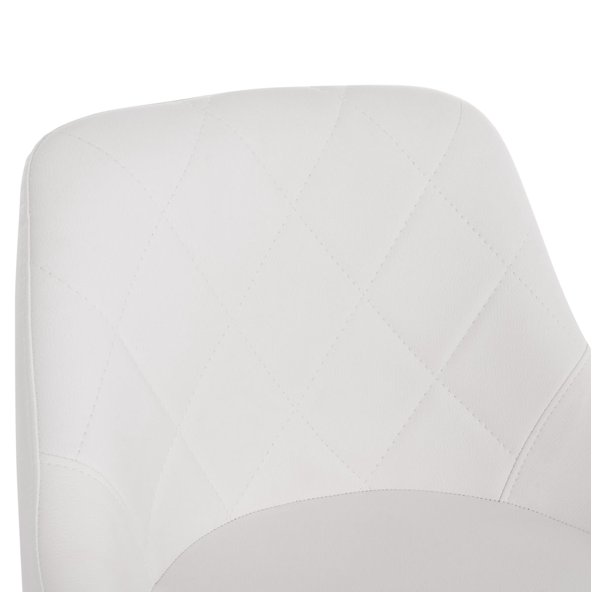 БАР СТОЛ ROSE ХРОМИРАНА ОСНОВА И ОКАЧВАНЕ & БЯЛ PU 48x45x105Hсм.