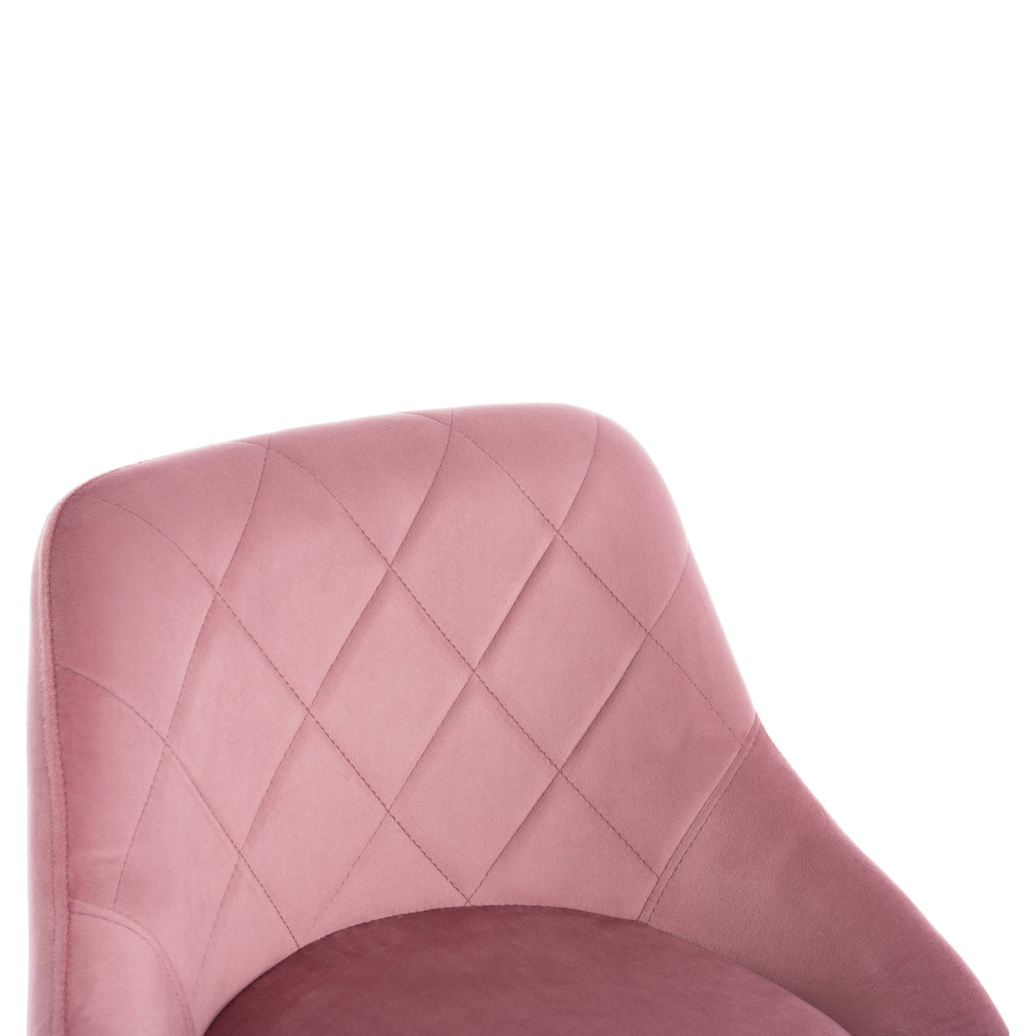 БАР СТОЛ ROSE ХРОМИРАНА ОСНОВА И ОКАЧВАНЕ & ПРАХОВО РОЗОВ ВЕЛУР 48x45x105Hсм.