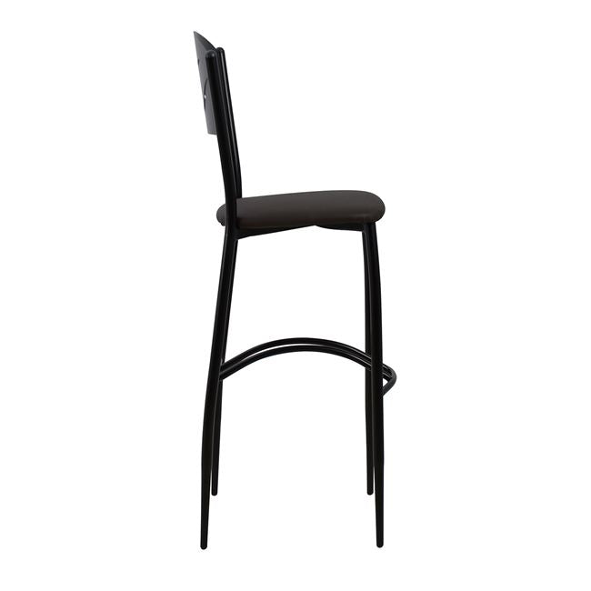Бар стол Черен металик Кафяв PU 40x44x114 см