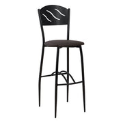 Бар стол Черен металик Кафяв PU 40x44x114 см