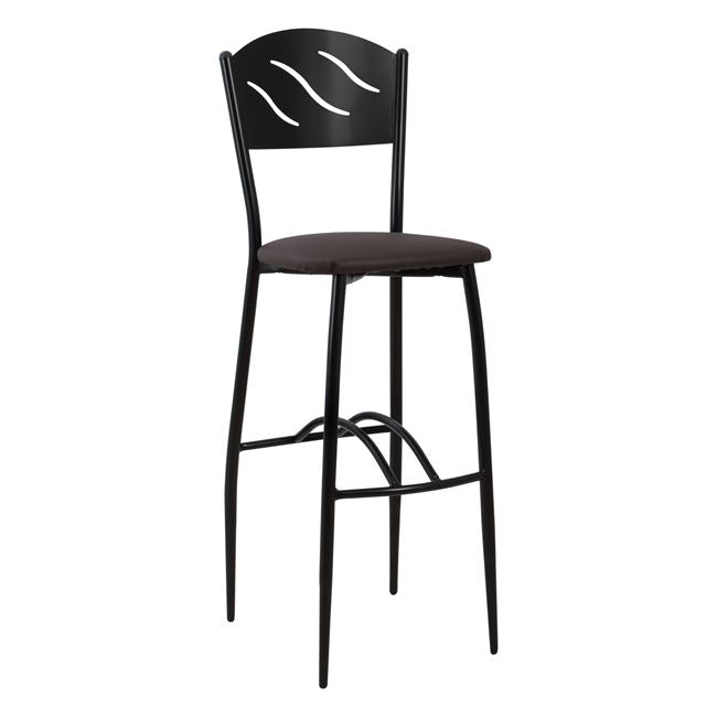 Бар стол Черен металик Кафяв PU 40x44x114 см