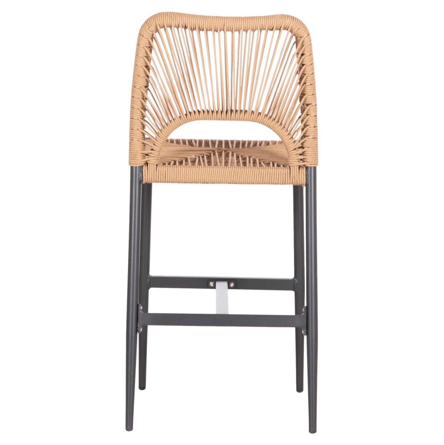 Бар стол средна височина NOJO антрацит алуминий--бежов синтетичен ратан 40x55.5x99Hсм.