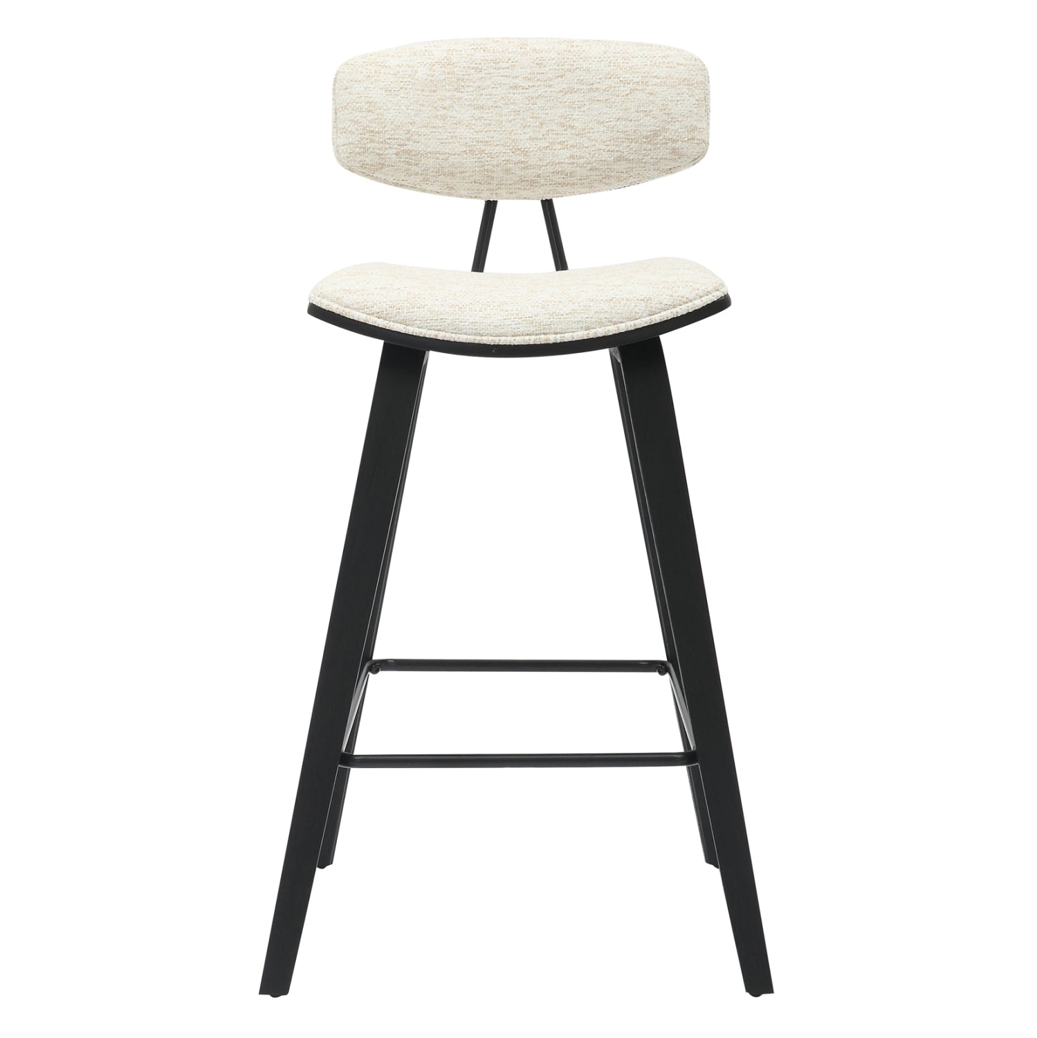 Бар стол средна височина INOVER метал и шперплат-екрю плат 50,5x49x90Hсм.