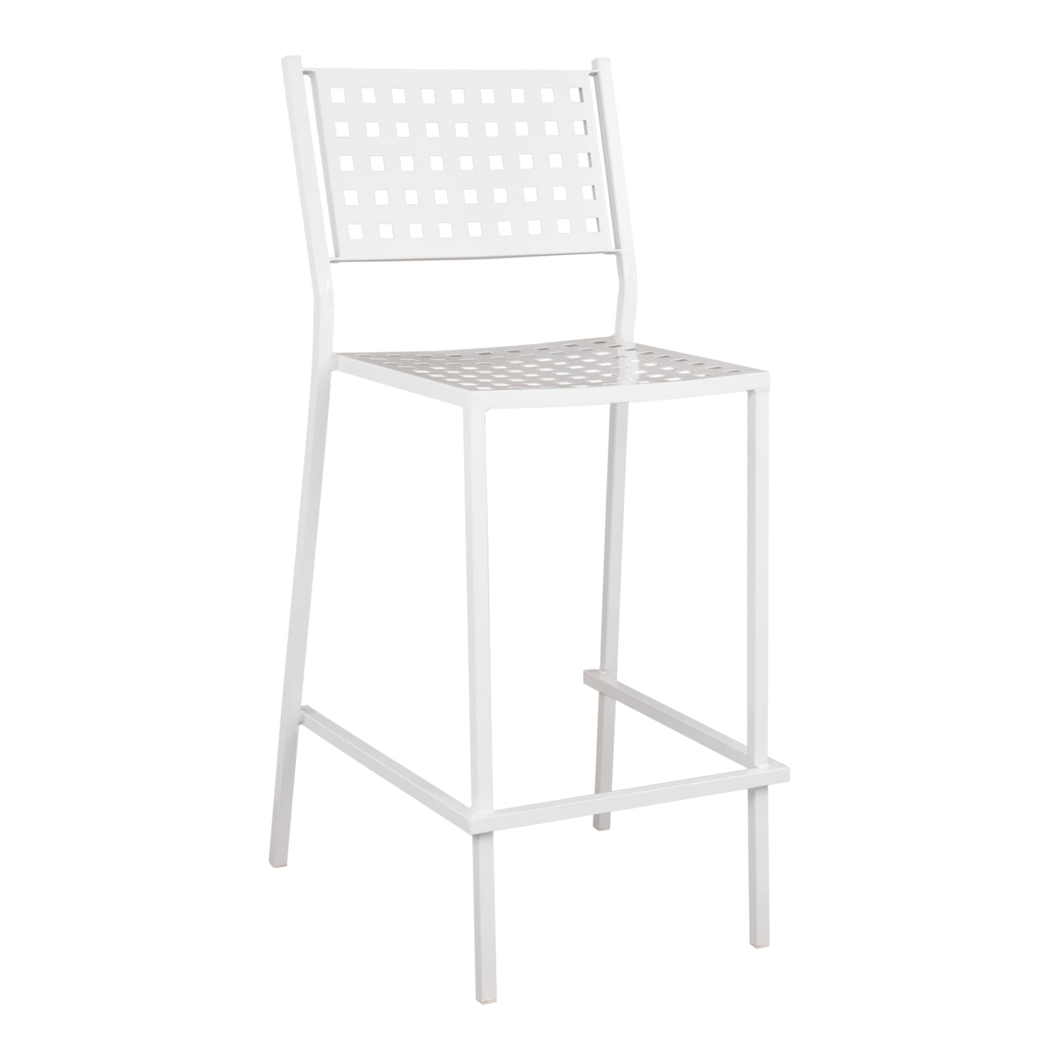 Бар стол Olympias Metallic бял цвят 47x58x111см