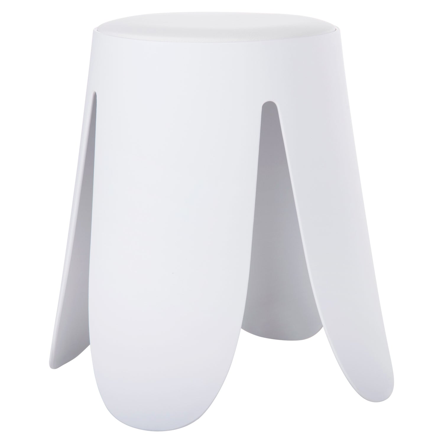 Пейка DENTY полипропилен в бяло-седалка от ПУ в бяло Φ30x45Hcm.