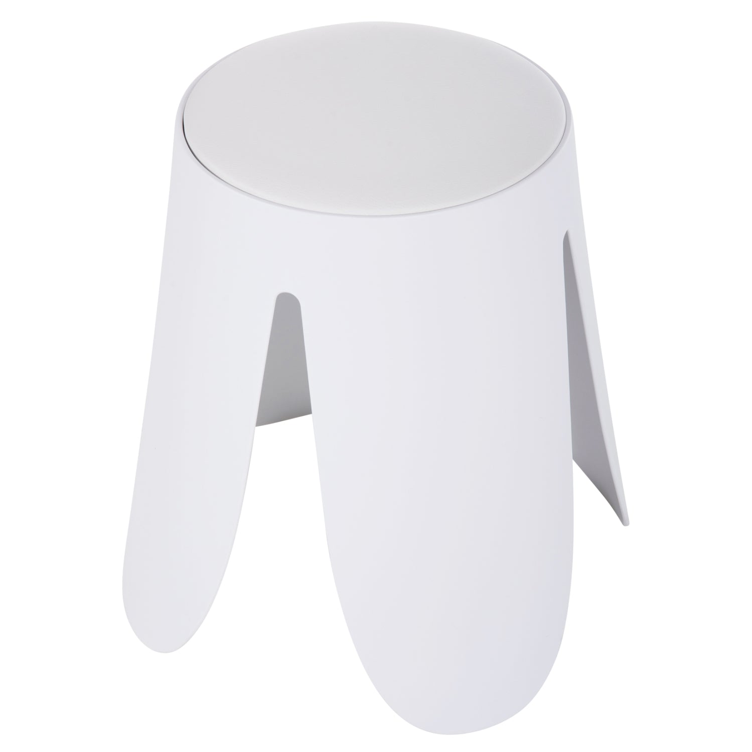 Пейка DENTY полипропилен в бяло-седалка от ПУ в бяло Φ30x45Hcm.
