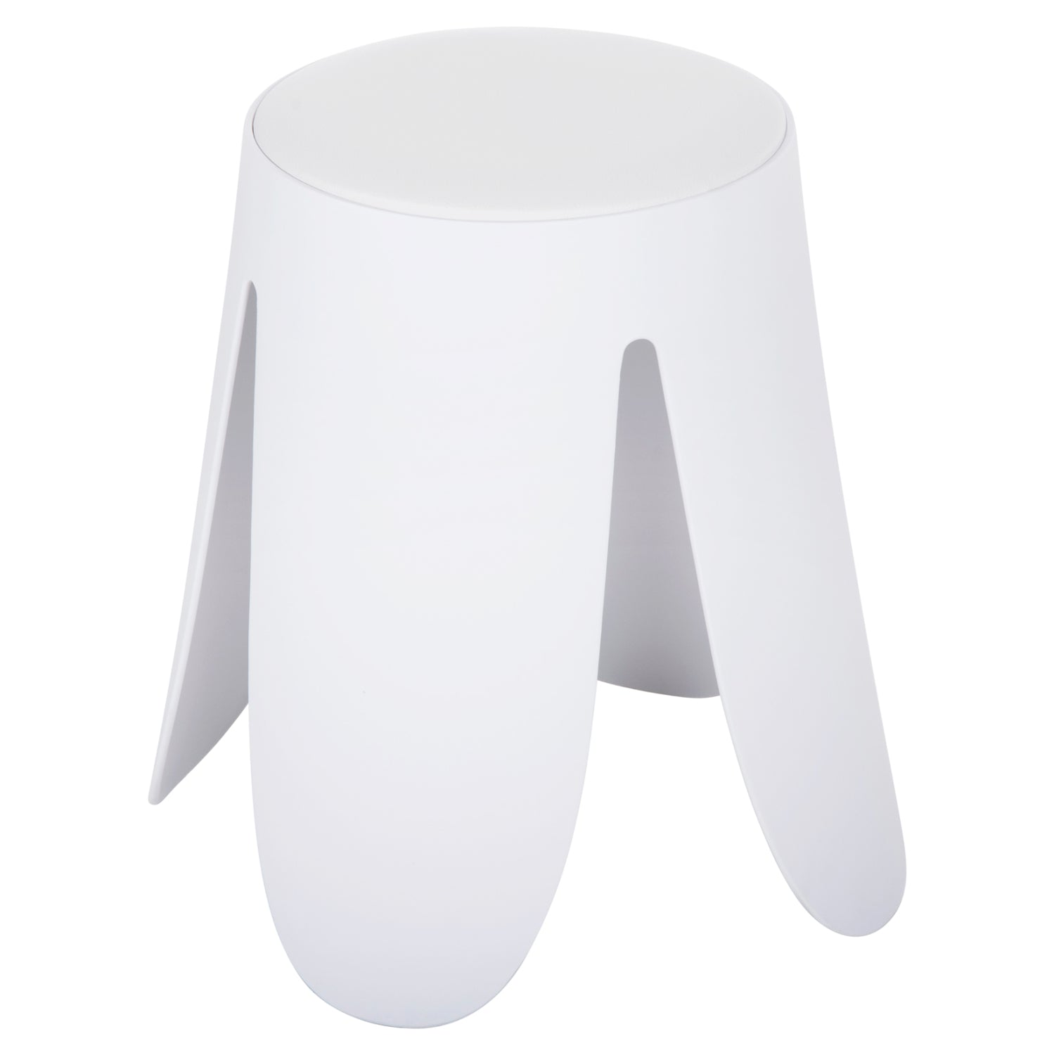 Пейка DENTY полипропилен в бяло-седалка от ПУ в бяло Φ30x45Hcm.