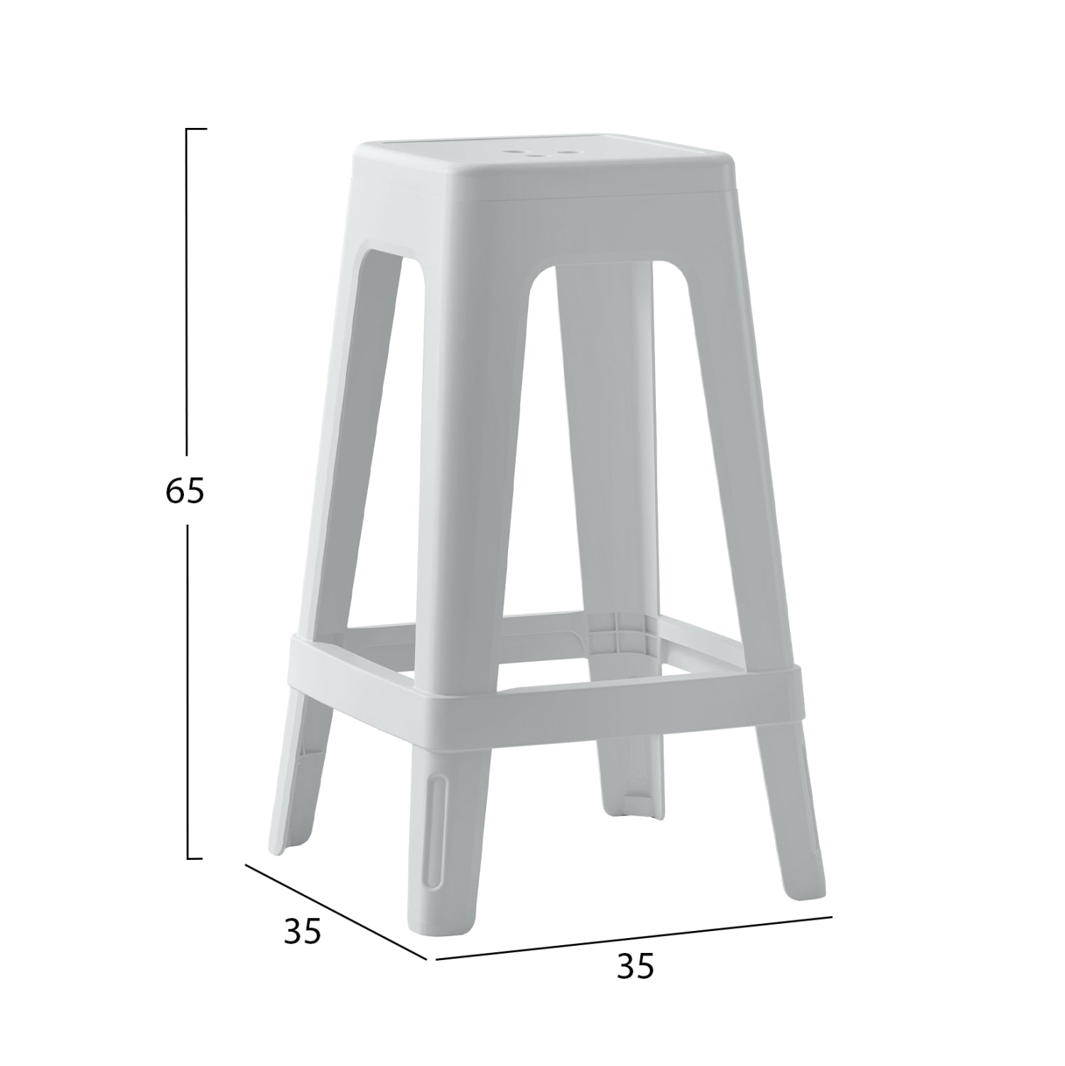 ПОЛИПРОПИЛЕНОВ ПЕЙКА КВАДРАТНА ZEB БЯЛ 35x35x65H см.