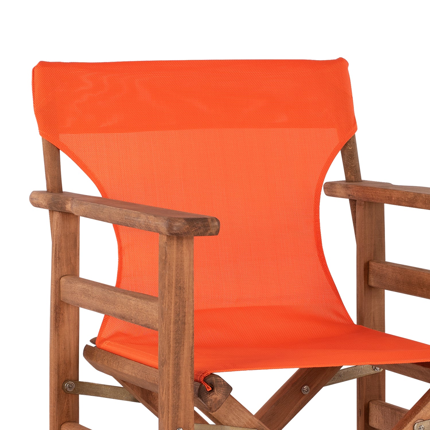 Бар стол режисьор орех с възглавница PVC оранжев