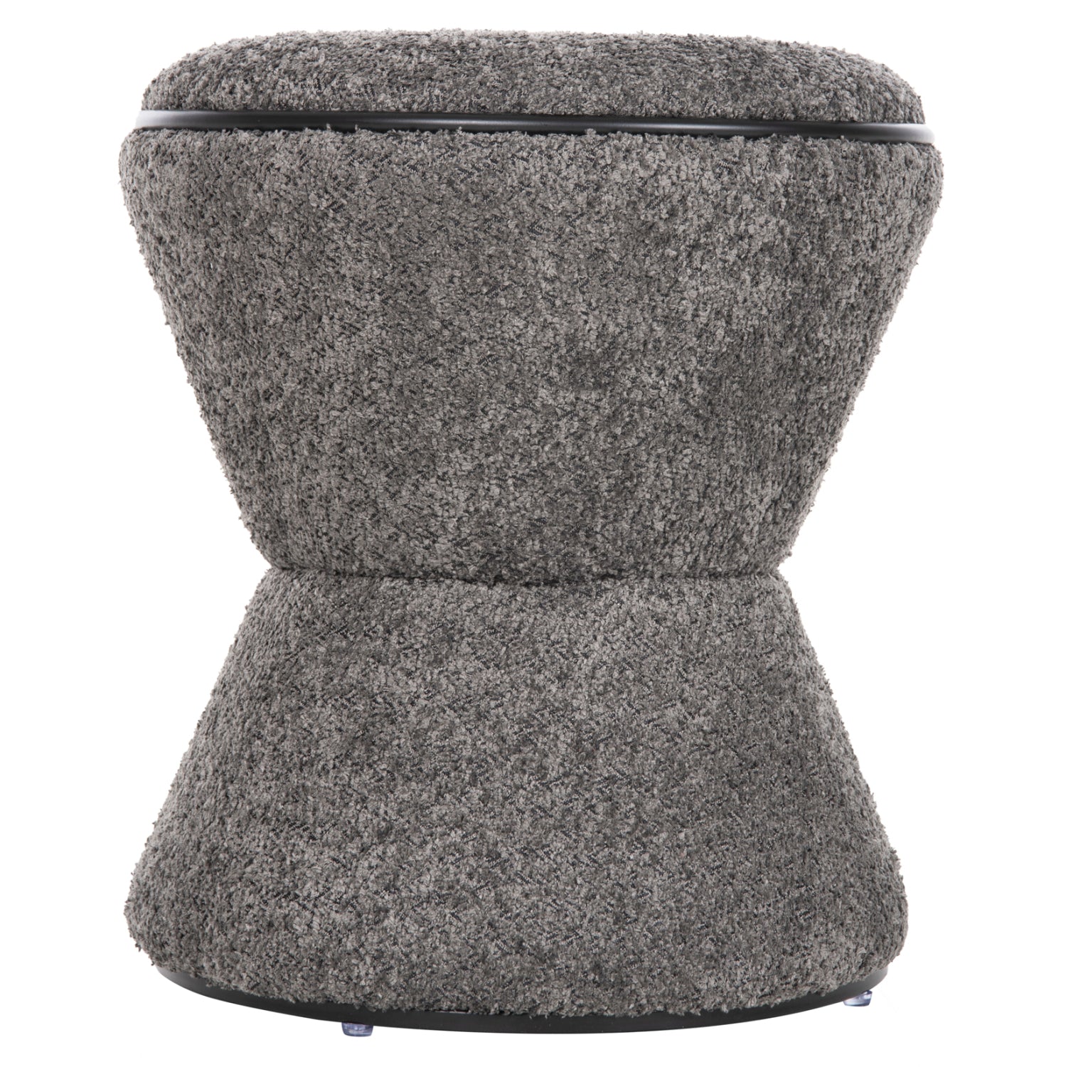 СТОЛЧЕ ROUND LINNER ПЛАТ BOUCLE СИВ-ЧЕРЕН ДЕТАЙЛ D38x44 см.