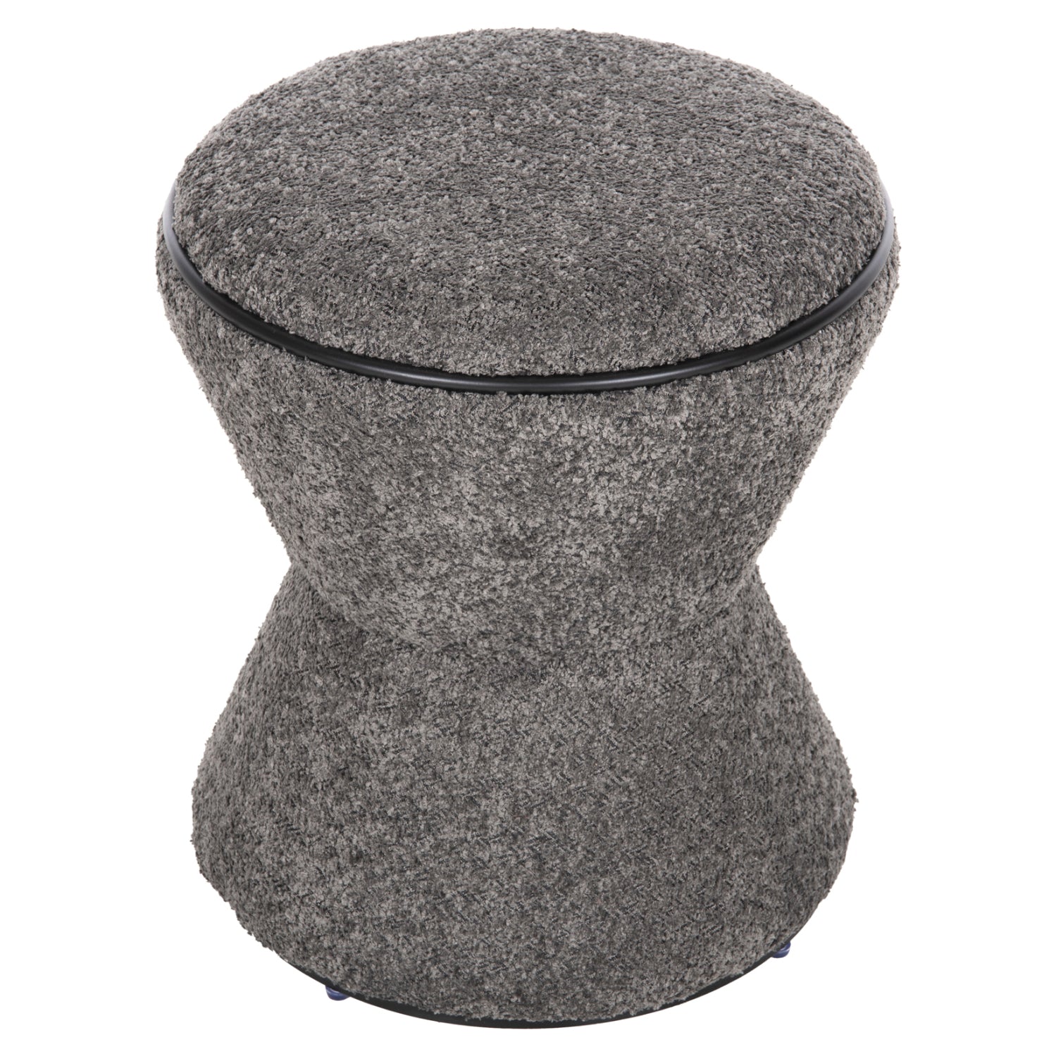 СТОЛЧЕ ROUND LINNER ПЛАТ BOUCLE СИВ-ЧЕРЕН ДЕТАЙЛ D38x44 см.