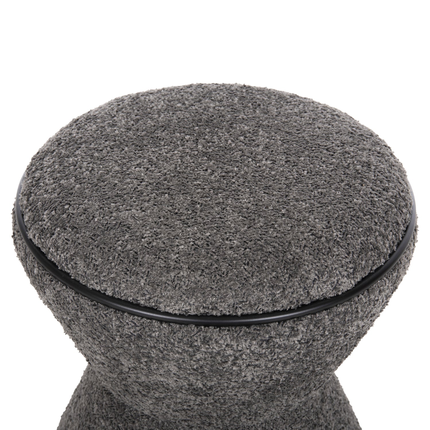 СТОЛЧЕ ROUND LINNER ПЛАТ BOUCLE СИВ-ЧЕРЕН ДЕТАЙЛ D38x44 см.