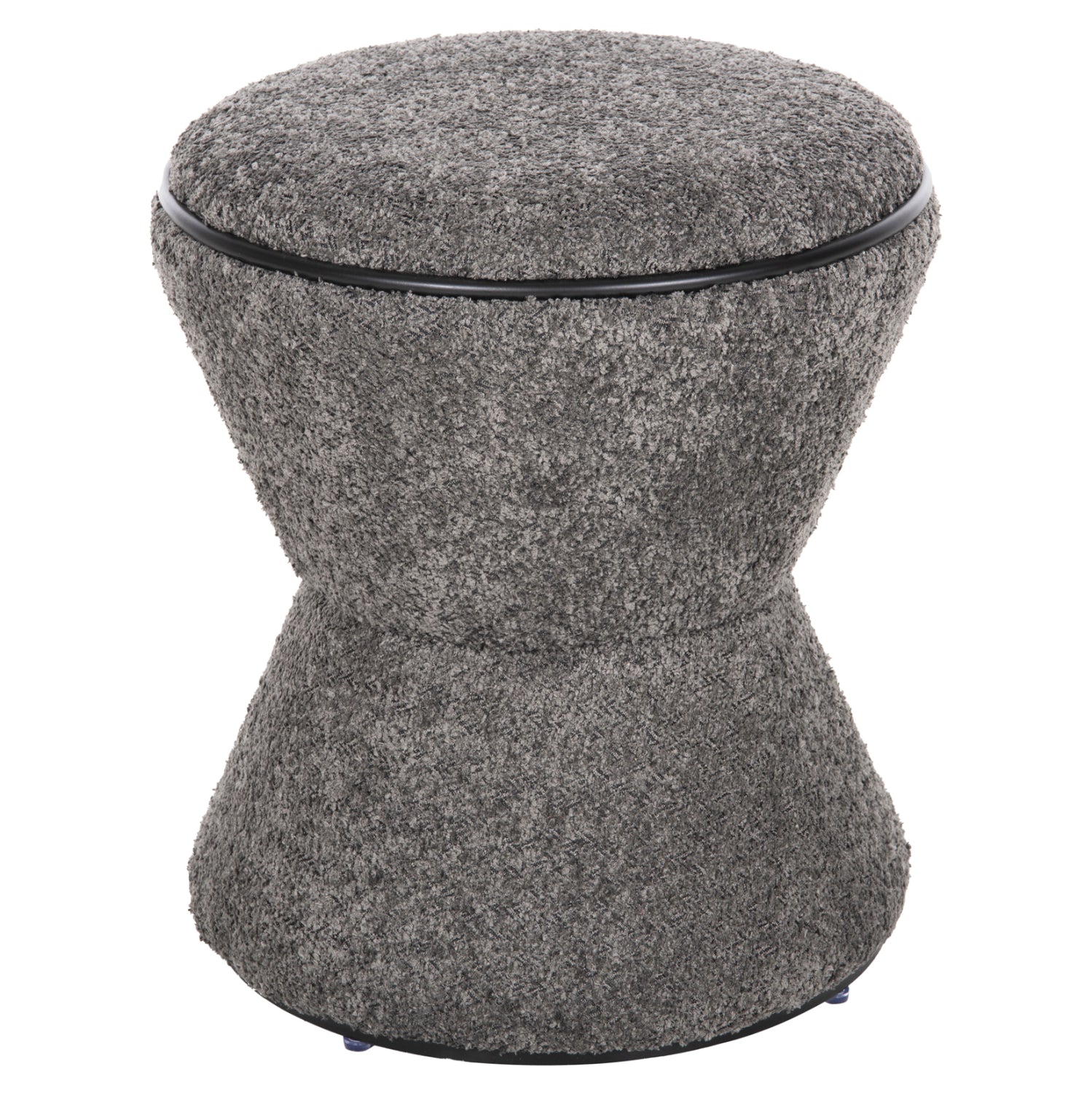 СТОЛЧЕ ROUND LINNER ПЛАТ BOUCLE СИВ-ЧЕРЕН ДЕТАЙЛ D38x44 см.