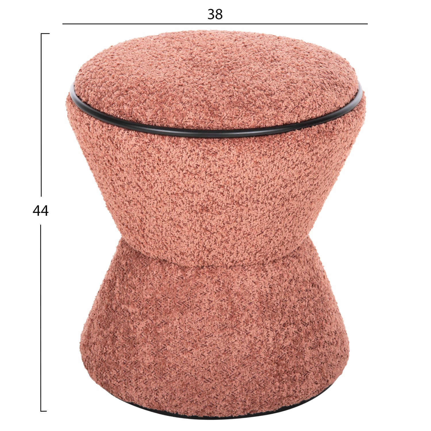 СТОЛЧЕ ROUND LINNER ПЛАТ BOUCLE РОЗОВ-ЧЕРЕН ДЕТАЙЛ D38x44 см.