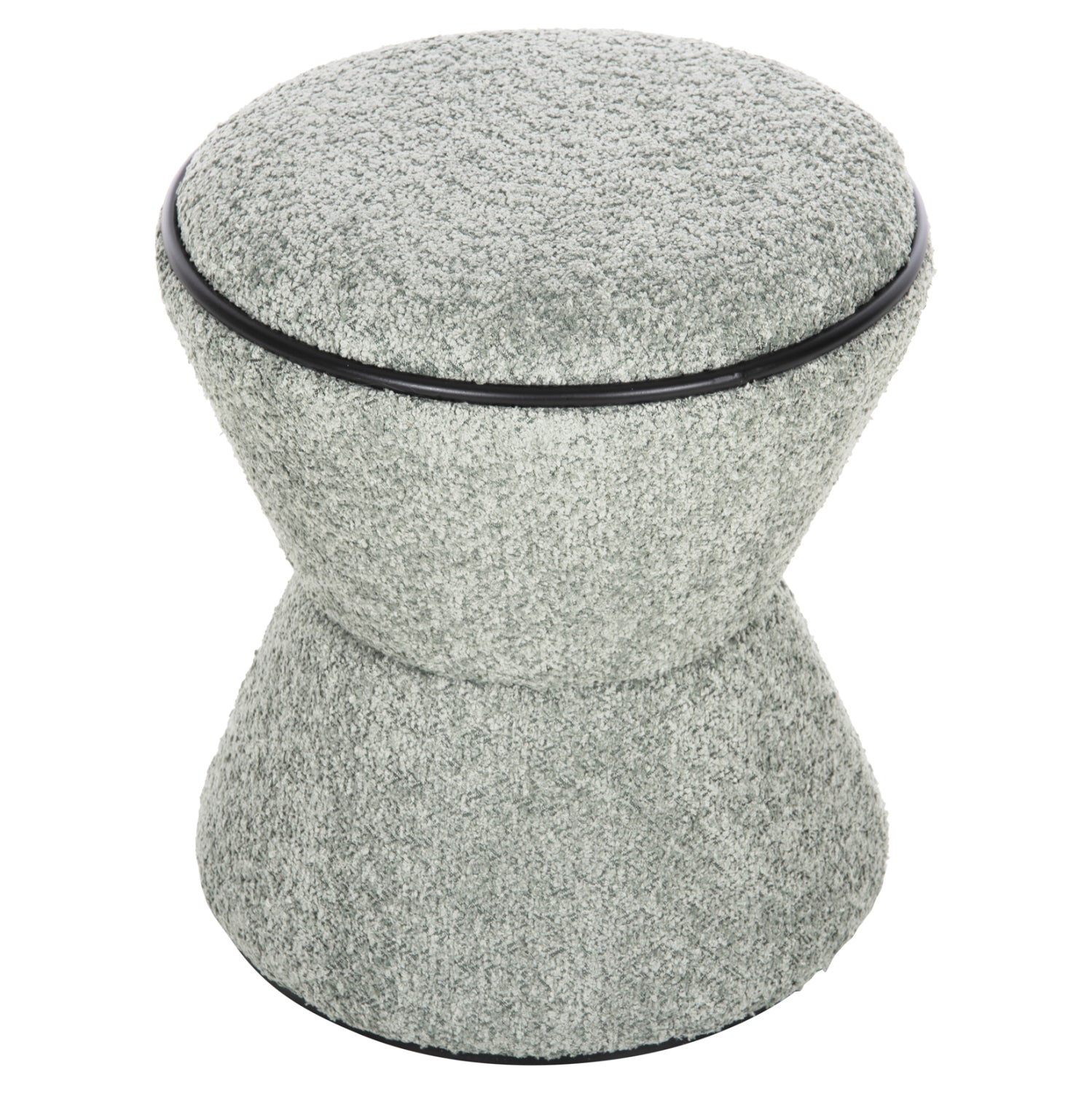 СТОЛЧЕ ROUND LINNER ПЛАТ BOUCLE ПИСТАЧЕНО ЗЕЛЕНО-ЧЕРЕН ДЕТАЙЛ D38x44 см.