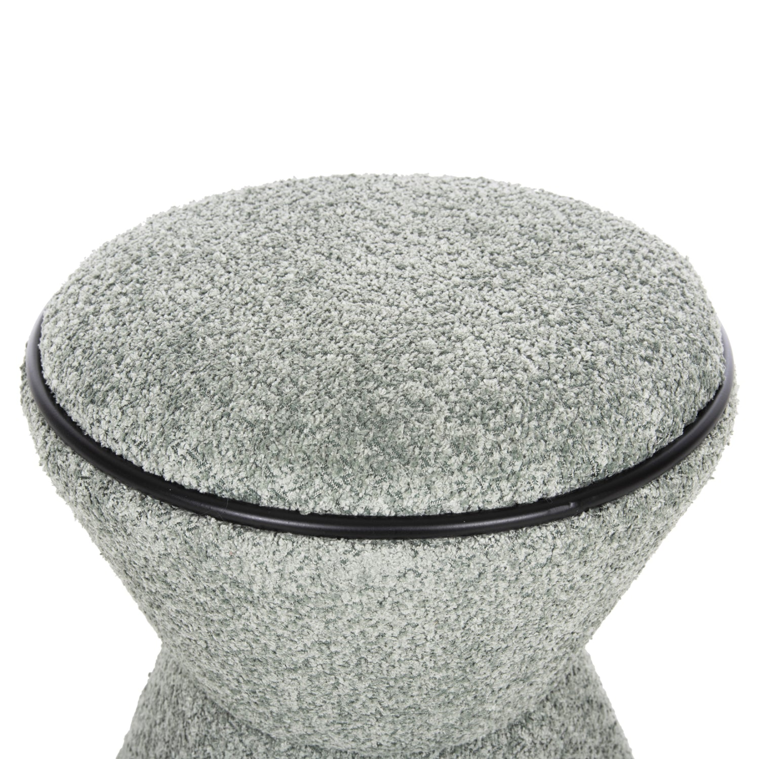СТОЛЧЕ ROUND LINNER ПЛАТ BOUCLE ПИСТАЧЕНО ЗЕЛЕНО-ЧЕРЕН ДЕТАЙЛ D38x44 см.