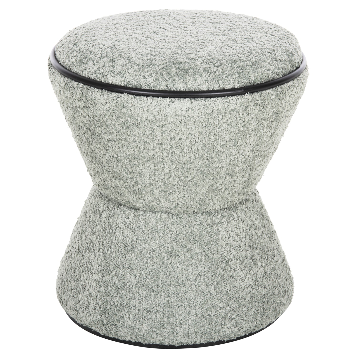 СТОЛЧЕ ROUND LINNER ПЛАТ BOUCLE ПИСТАЧЕНО ЗЕЛЕНО-ЧЕРЕН ДЕТАЙЛ D38x44 см.