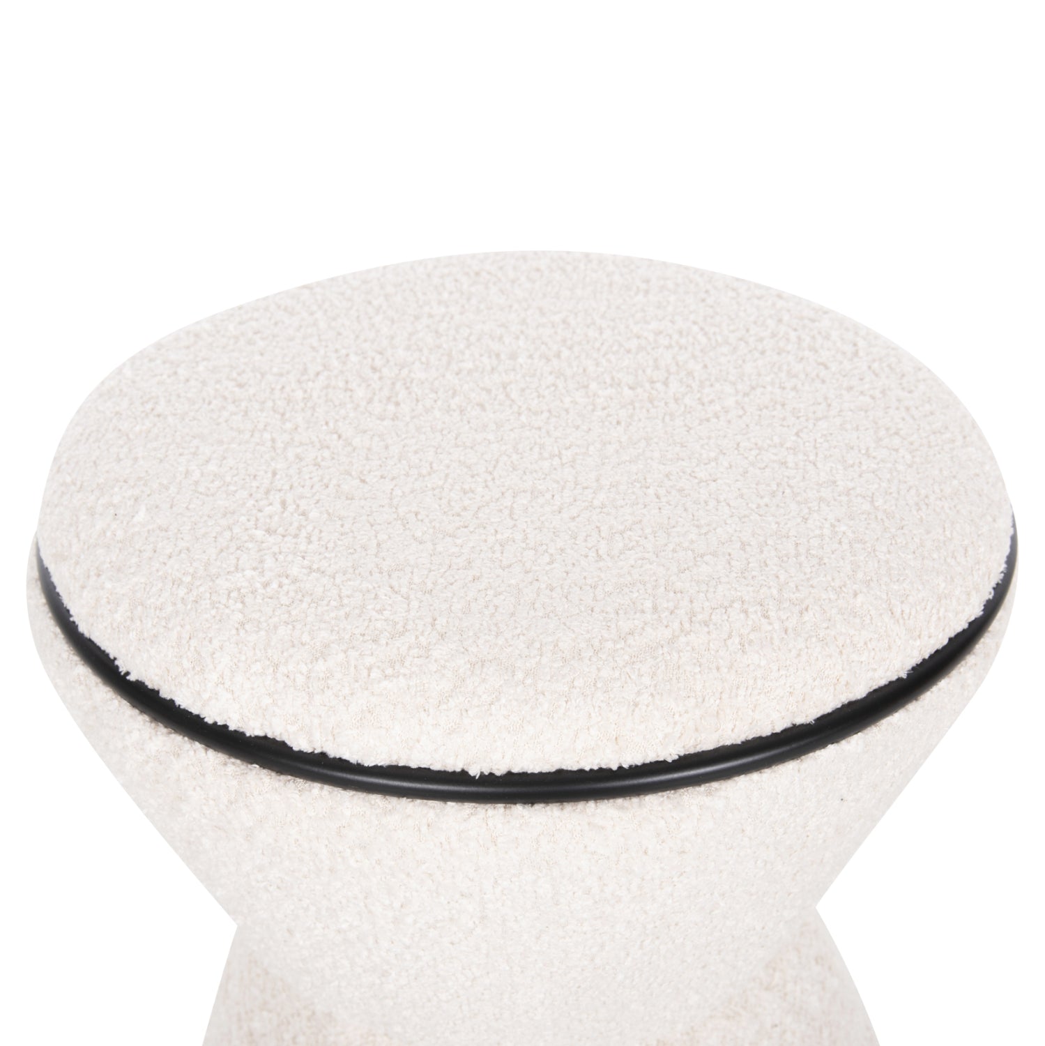 СТОЛЧЕ ROUND LINNER ПЛАТ BOUCLE ЕКРУ-ЧЕРЕН ДЕТАЙЛ D38x44 см.