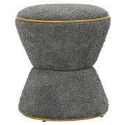 СТОЛЧЕ ROUND LINNER ПЛАТ BOUCLE СИВО-СЪС ЗЛАТИСТ ДЕТАЙЛИ Φ38,5x43Hсм.