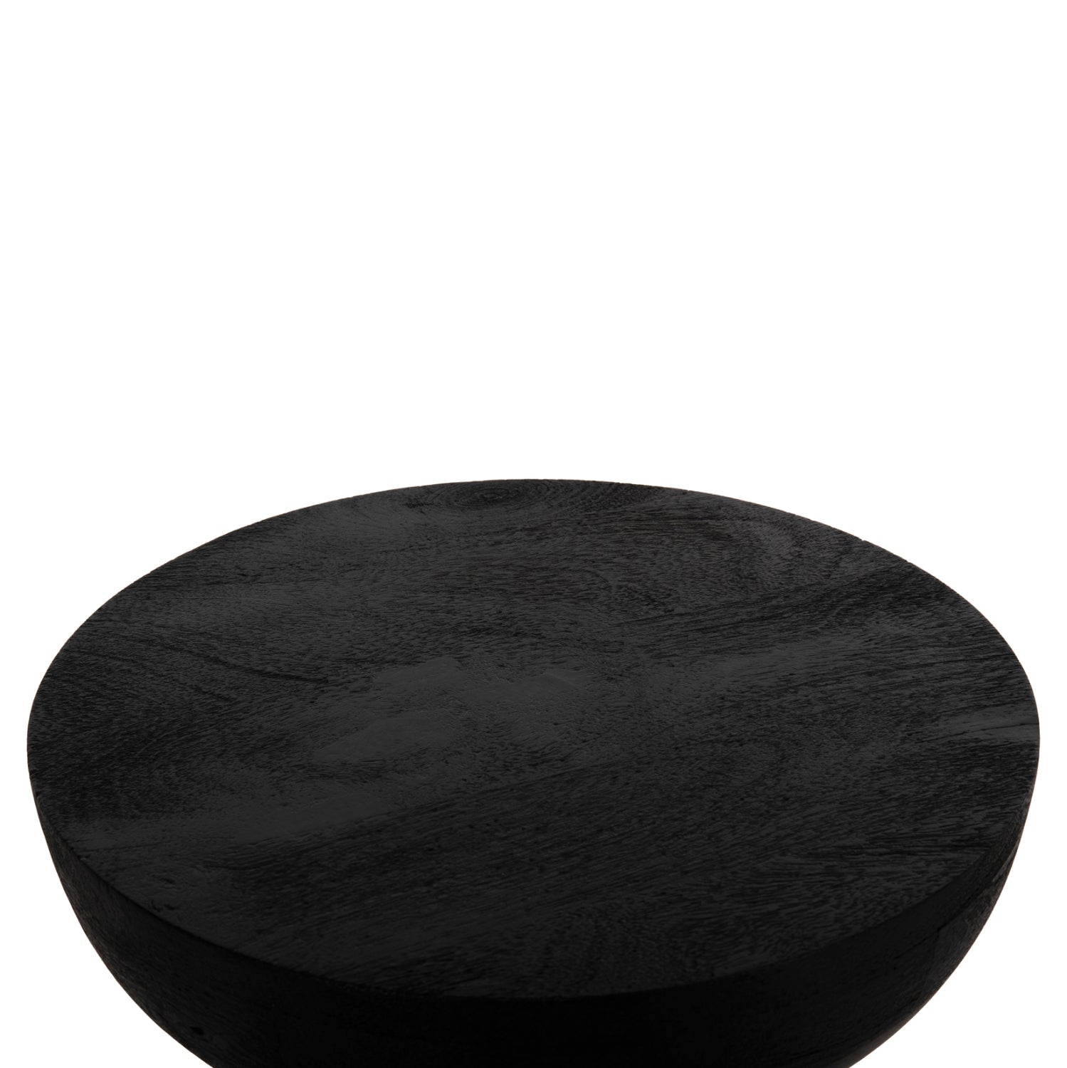 Кръгъл стол Scallop масив манго дърво в черно Φ35x45Hсм.