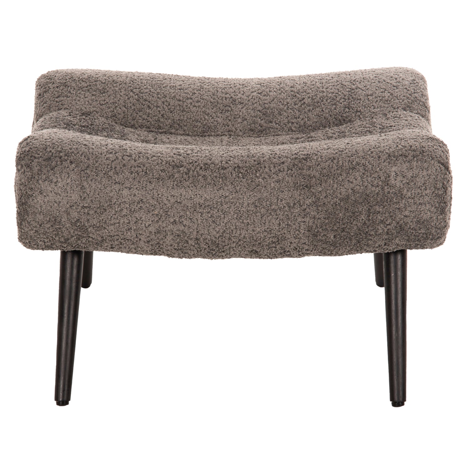 ПОДСТАВКА ЗА КРАКА KEMBA СИВ ПЛАТ BOUCLE-ЧЕРНИ ДЪРВЕНИ КРАКА 68X58X40Hсм.