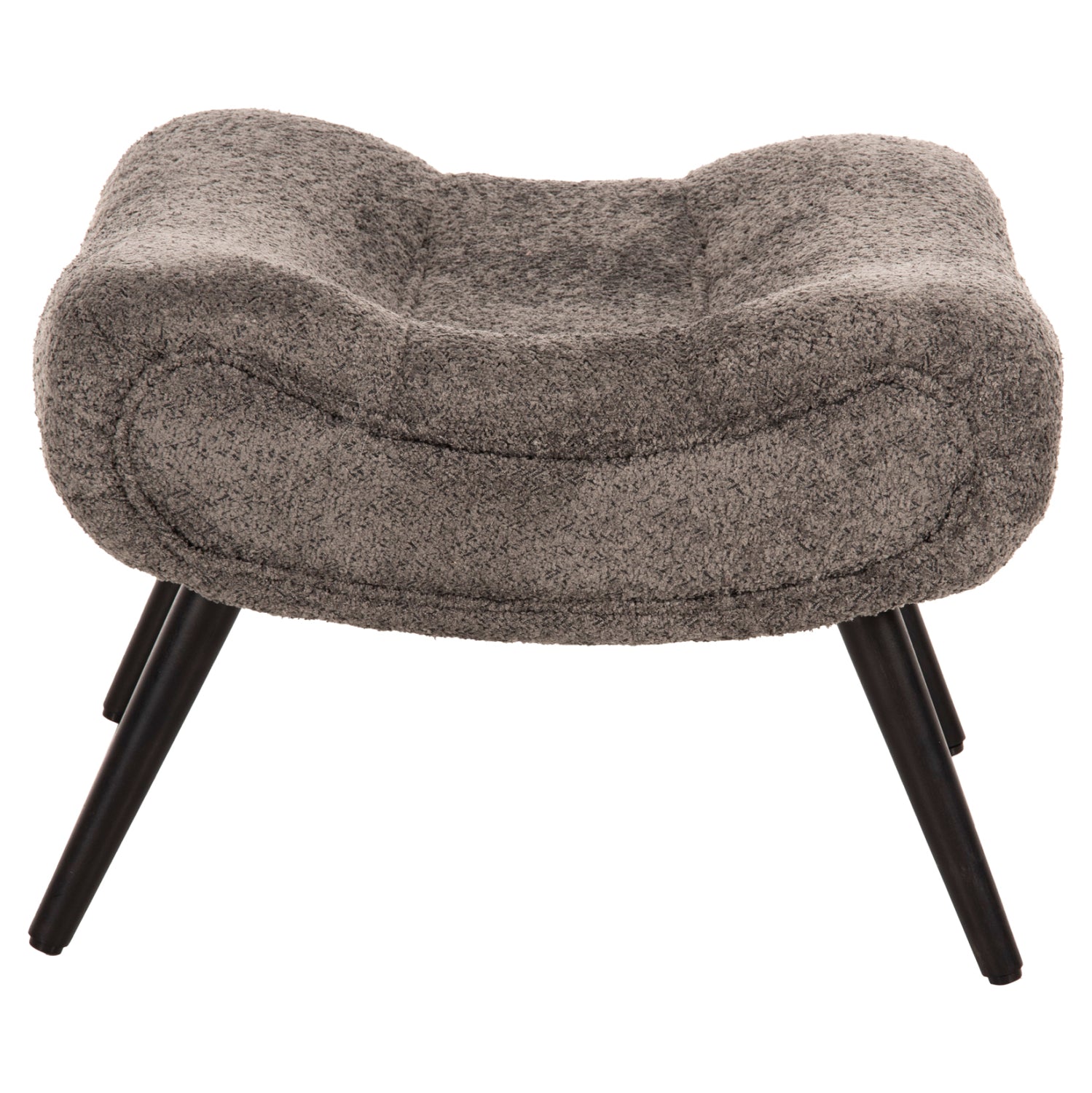 ПОДСТАВКА ЗА КРАКА KEMBA СИВ ПЛАТ BOUCLE-ЧЕРНИ ДЪРВЕНИ КРАКА 68X58X40Hсм.