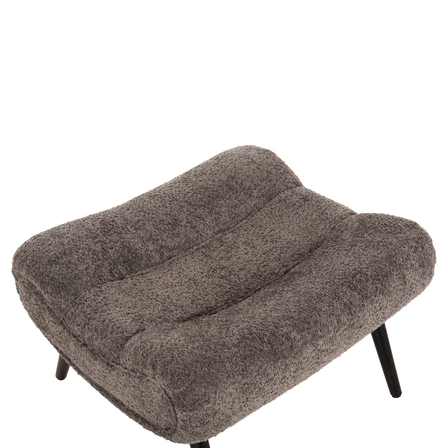 ПОДСТАВКА ЗА КРАКА KEMBA СИВ ПЛАТ BOUCLE-ЧЕРНИ ДЪРВЕНИ КРАКА 68X58X40Hсм.