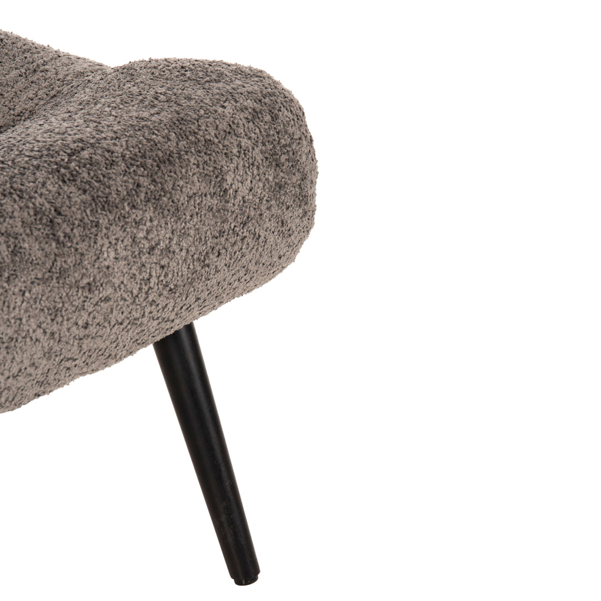 ПОДСТАВКА ЗА КРАКА KEMBA СИВ ПЛАТ BOUCLE-ЧЕРНИ ДЪРВЕНИ КРАКА 68X58X40Hсм.