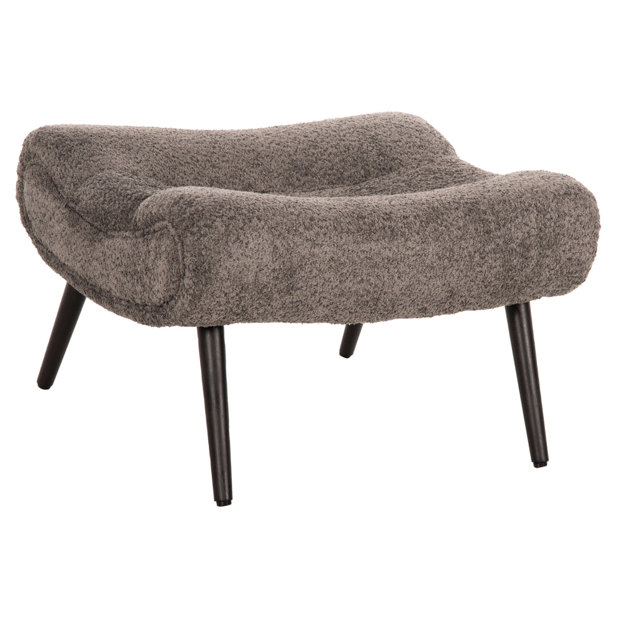 ПОДСТАВКА ЗА КРАКА KEMBA СИВ ПЛАТ BOUCLE-ЧЕРНИ ДЪРВЕНИ КРАКА 68X58X40Hсм.