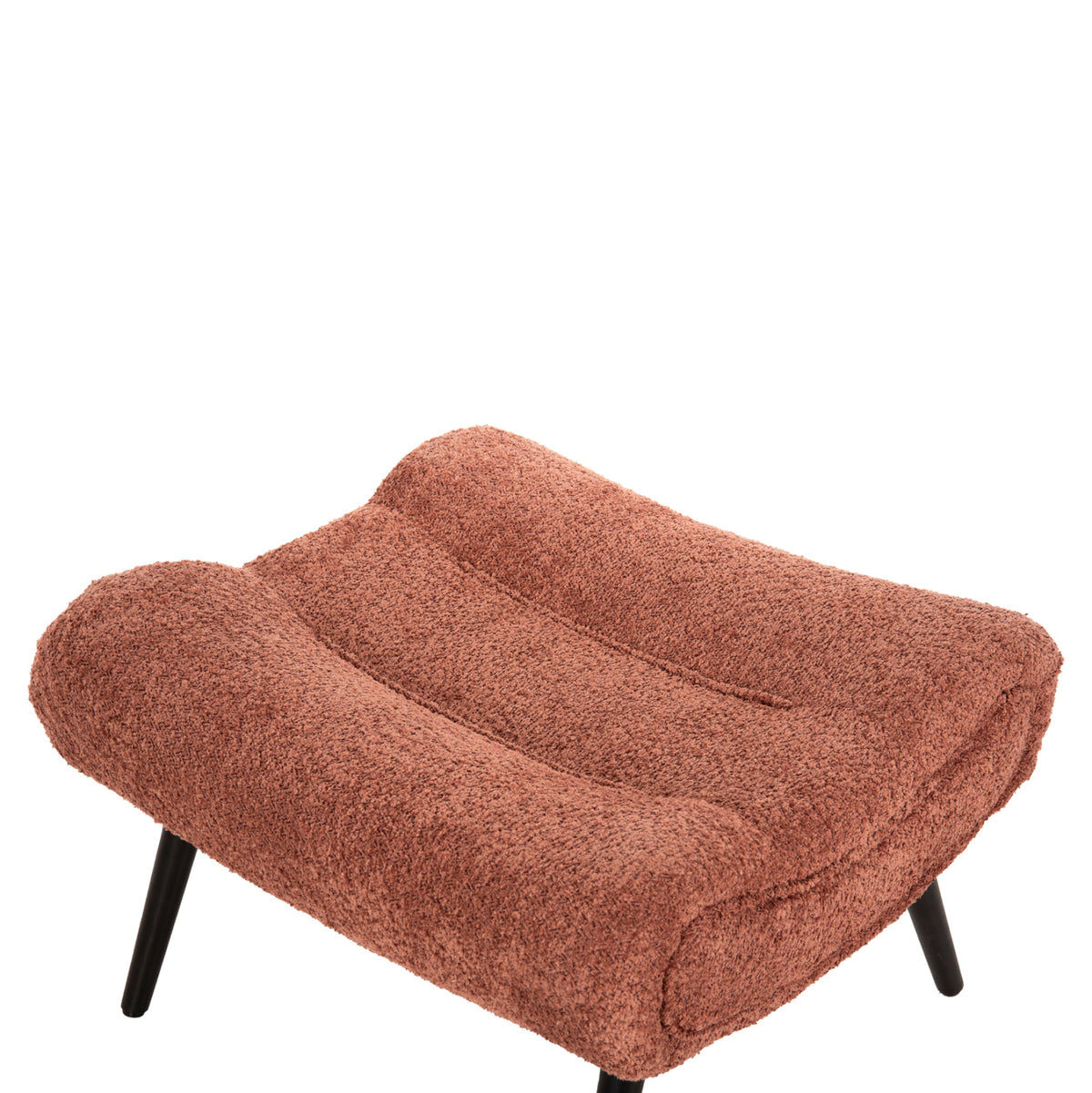 ПОДСТАВКА ЗА КРАКА KEMBA РОЗОВ ПЛАТ BOUCLE-ЧЕРНИ ДЪРВЕНИ КРАКА 68X58X40Hсм.