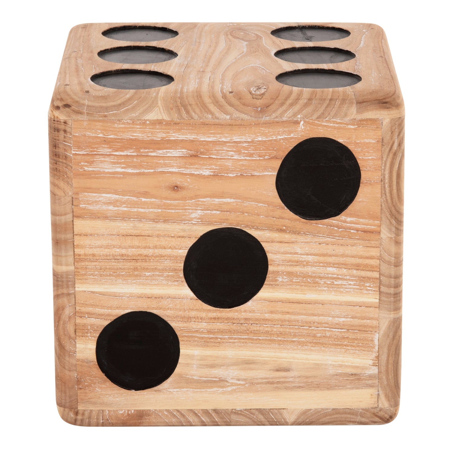 Пейка DICE от тиково дърво в естествен цвят, 40x40x40 см.
