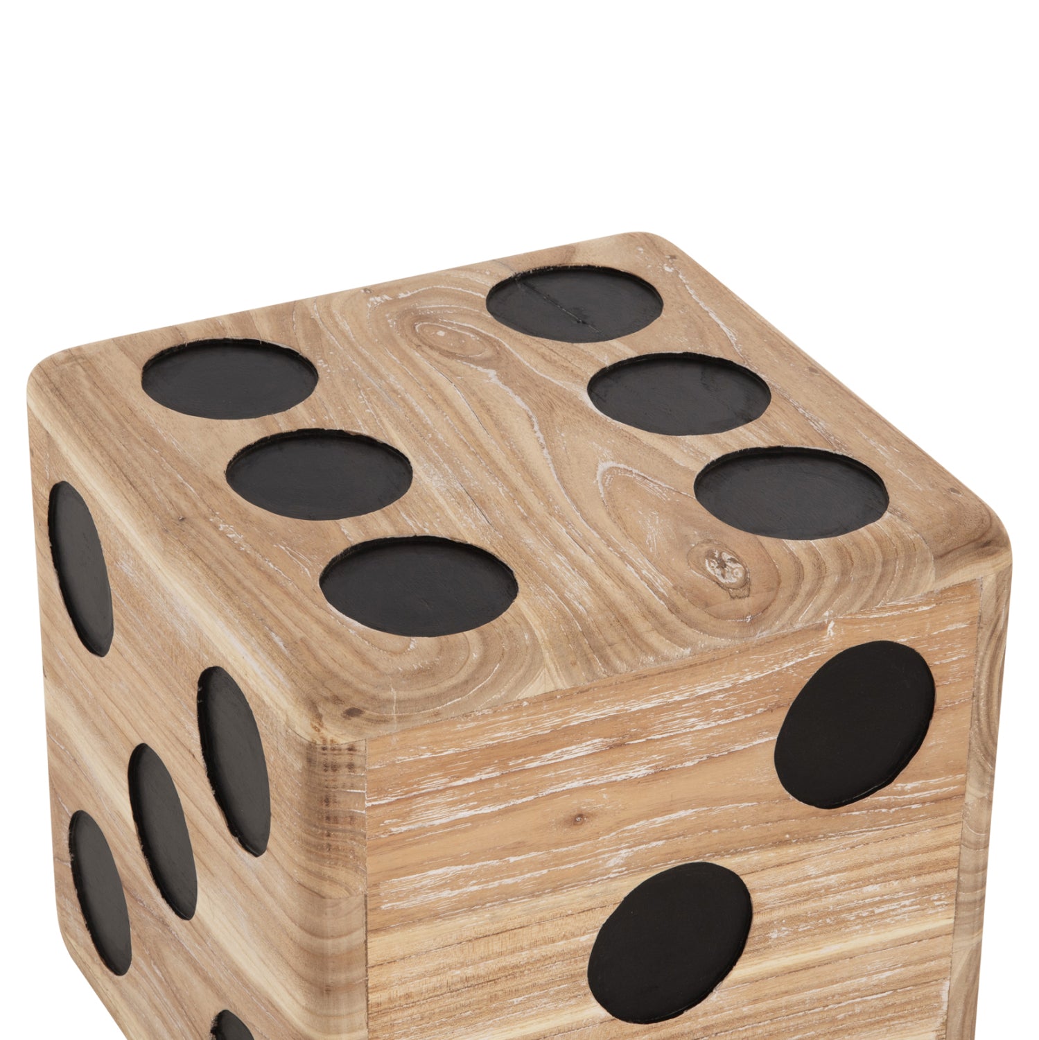 Пейка DICE от тиково дърво в естествен цвят, 40x40x40 см.