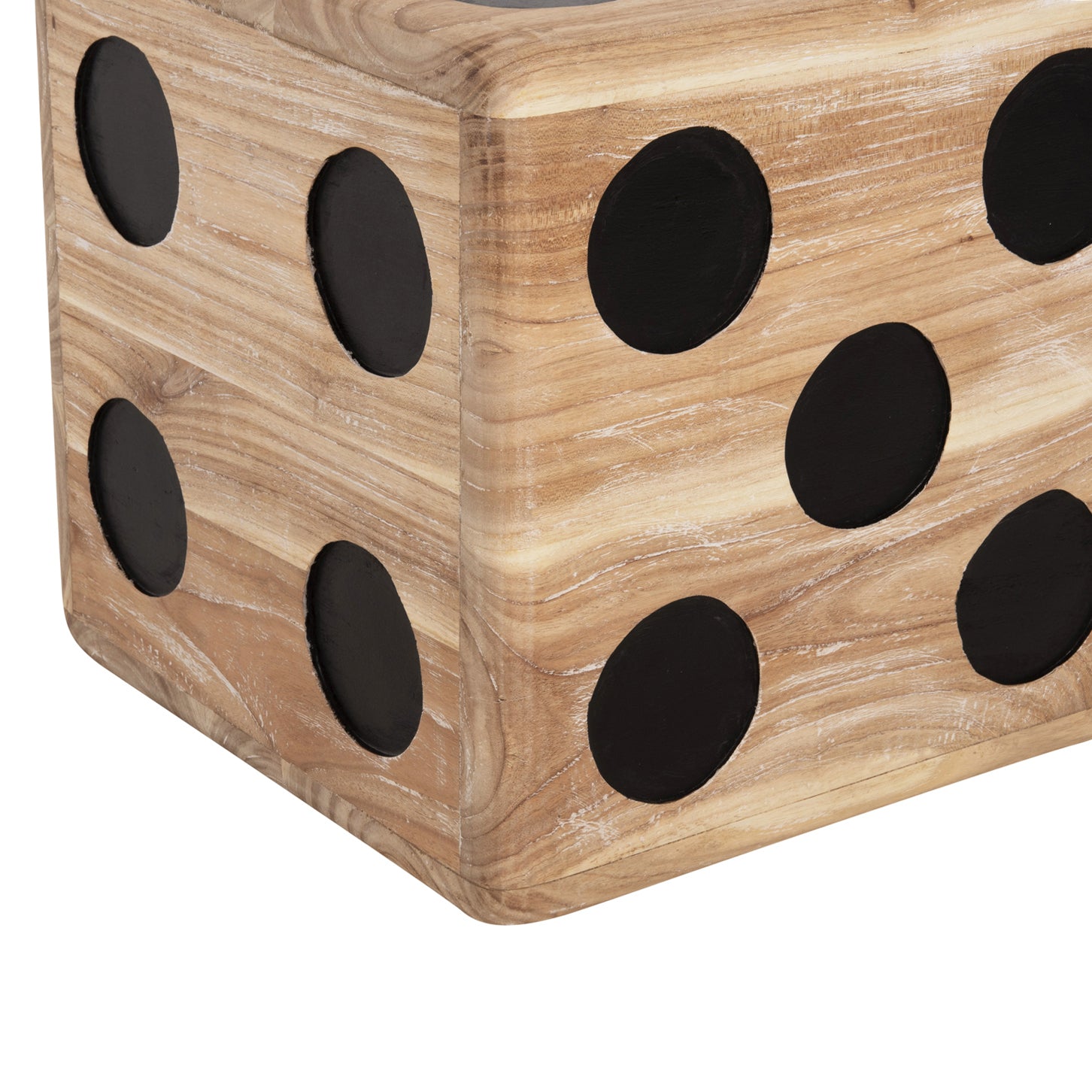 Пейка DICE от тиково дърво в естествен цвят, 40x40x40 см.