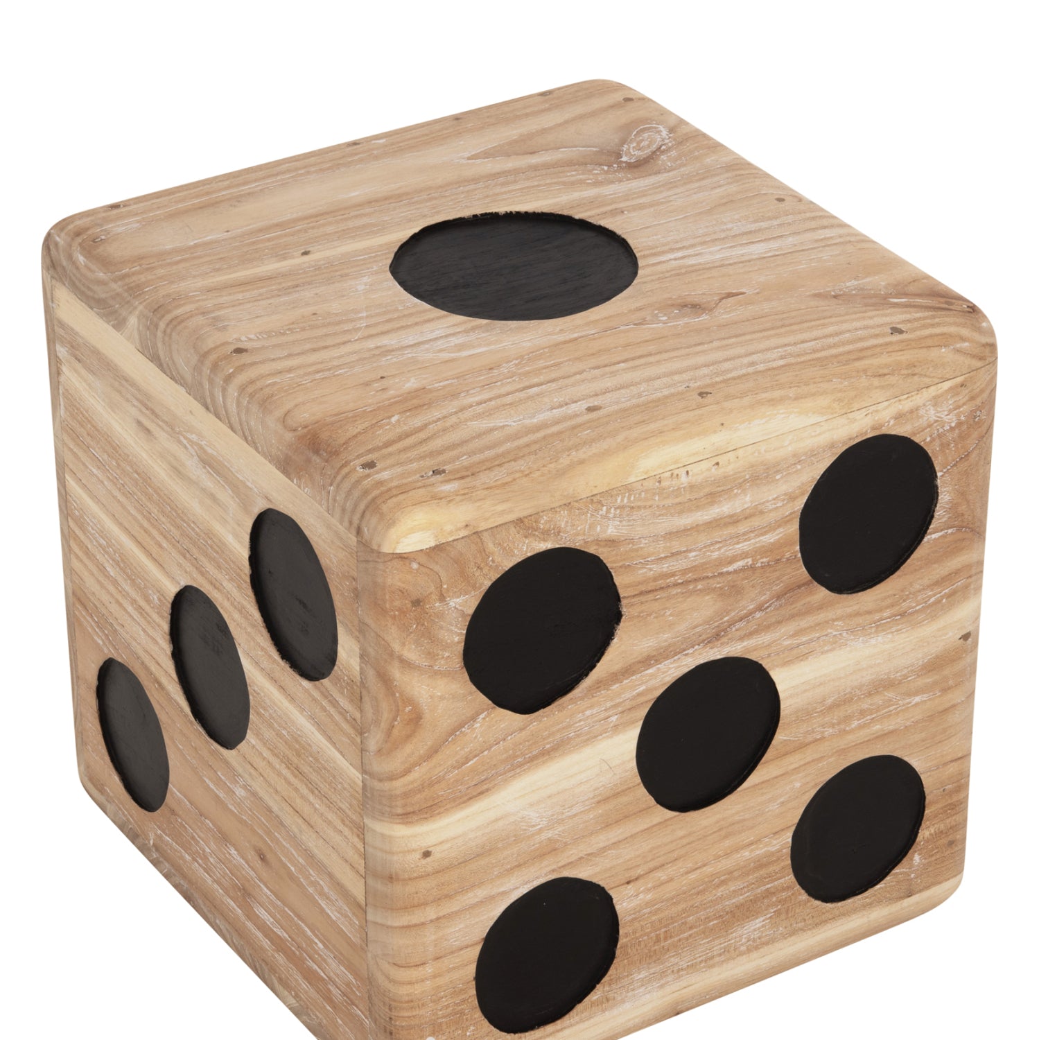Пейка DICE от тиково дърво в естествен цвят, 40x40x40 см.