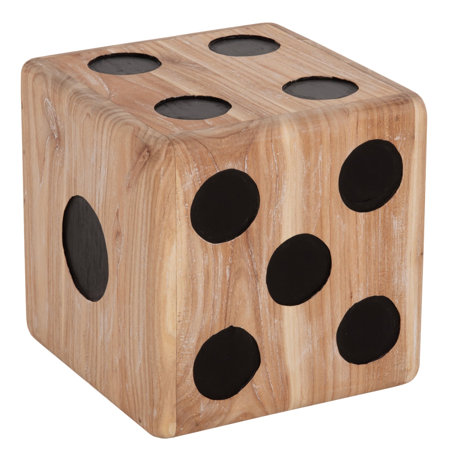 Пейка DICE от тиково дърво в естествен цвят, 40x40x40 см.