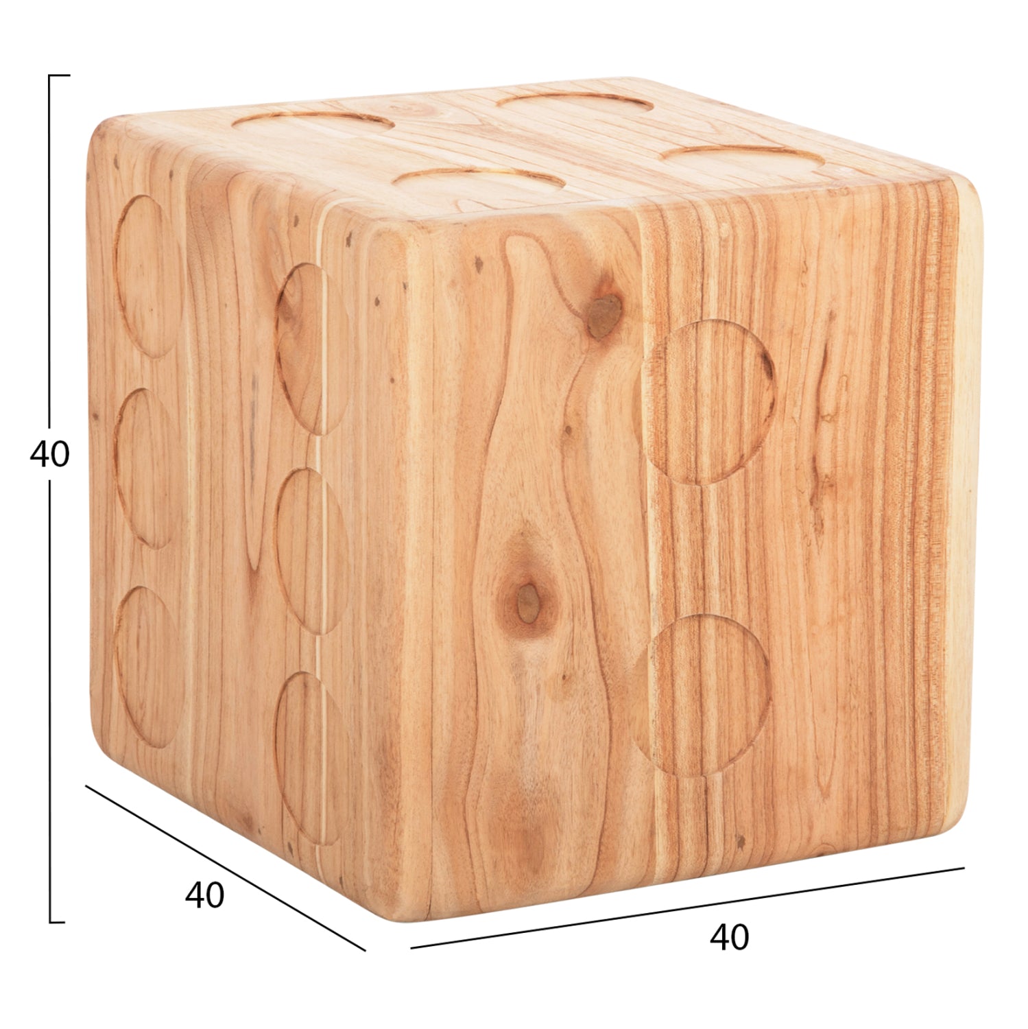 Стол DICE тиково дърво в натурален цвят 40x40x40 cm.