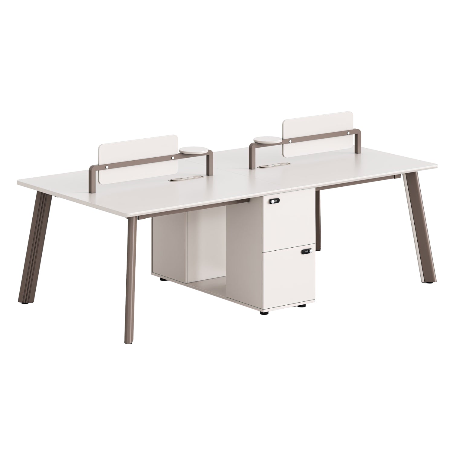 РАБОТНА МАСА ЗА 4 МЕСТА NEWLINE МЕЛАМИН В ЦВЯТ КРЕМ-БЯЛО - АЛУМИНИЕВИ КРАКА 240x120x75Hсм.