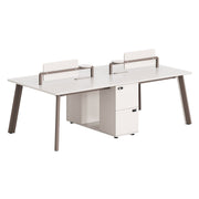 РАБОТНА МАСА ЗА 4 МЕСТА NEWLINE МЕЛАМИН В ЦВЯТ КРЕМ-БЯЛО - АЛУМИНИЕВИ КРАКА 240x120x75Hсм.