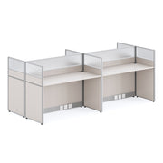 РАБОТНА СТАНЦИЯ С 4 КАБИНЕТА NEWLINE МЕЛАМИН В ЦВЯТ КРЕМ-БЯЛО 249x123x110Hсм.