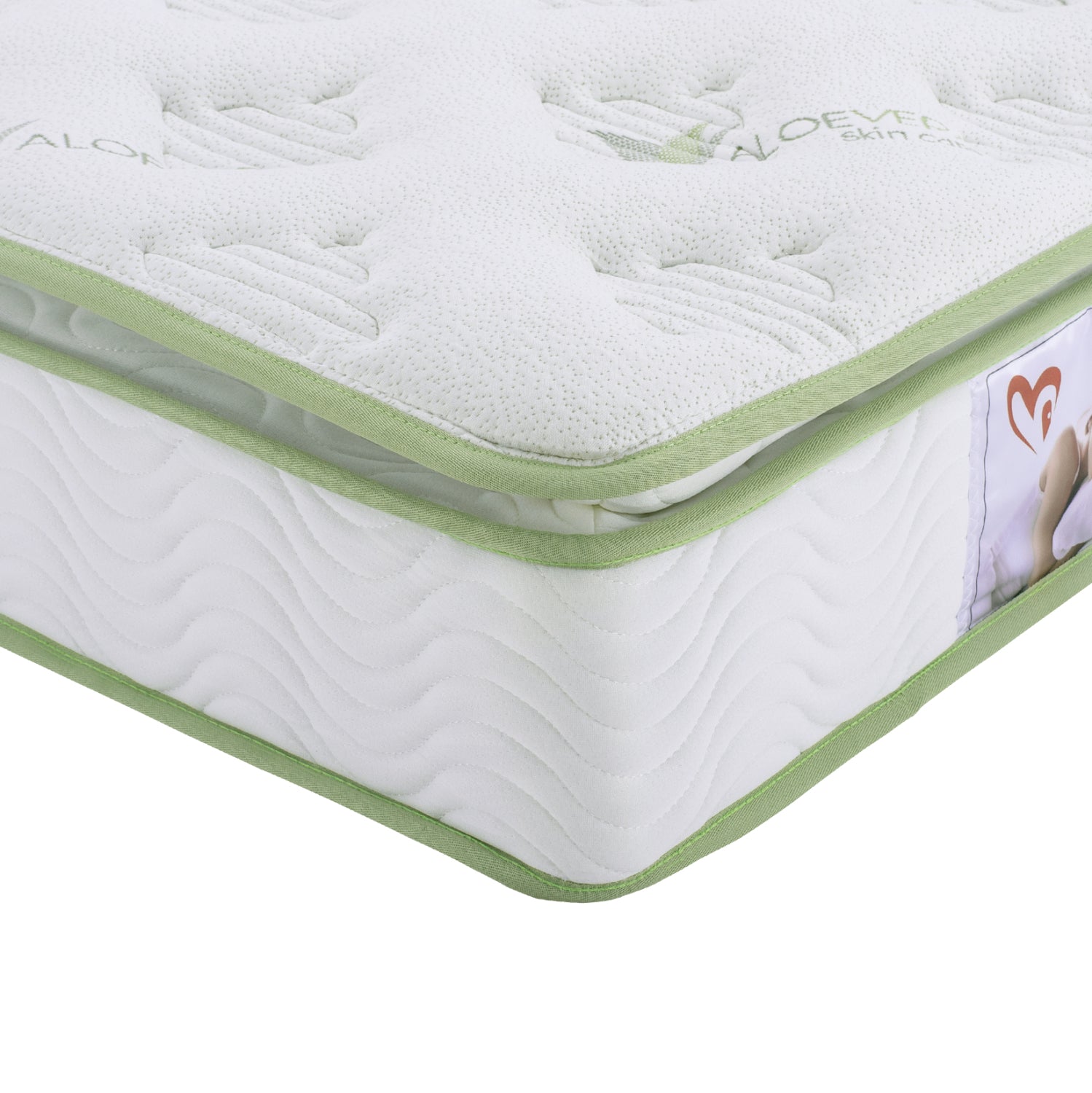 МАТРАК С НЕПРЕКЪСНАТ ПРУЖИНЕН БЛОК И ТОП МАТРАК ALOE VERA 110X90 ЕДНОЛИЦЕВ