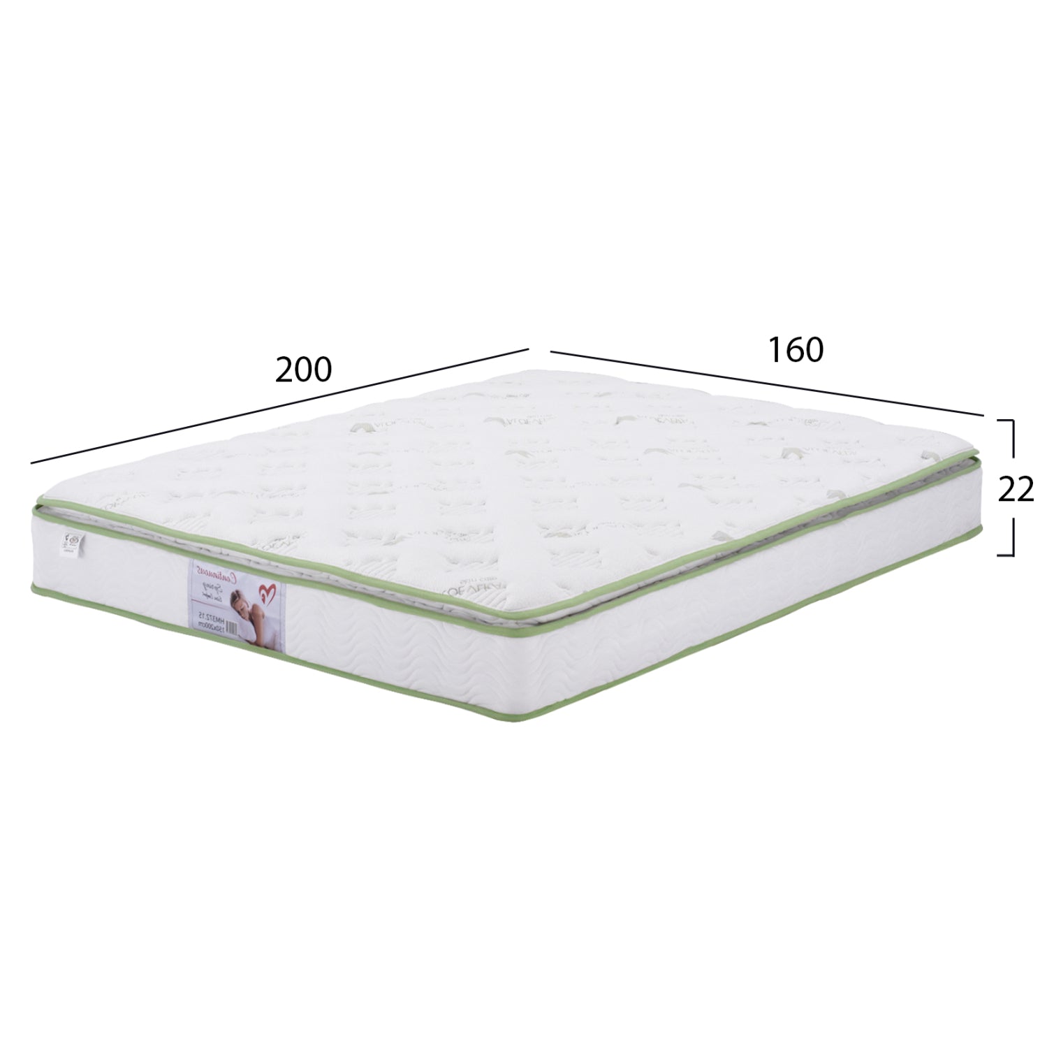 Непрекъснат пружинен матрак с Aloe Vera подложка 160x200 FB9372.16 едностранен