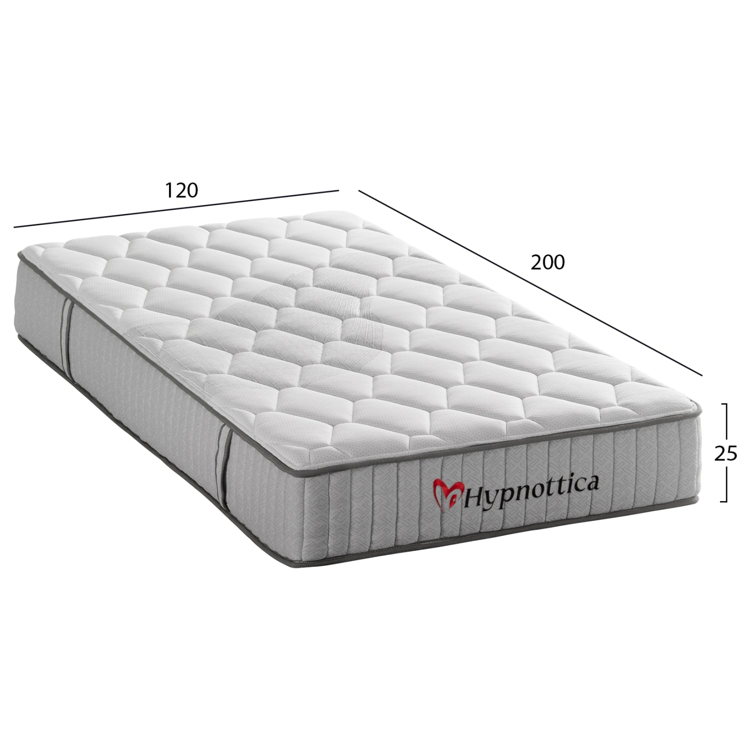 Полудвойен матрак HYPNOTTICA с пакет пружини - бял 120x200x25Hсм
