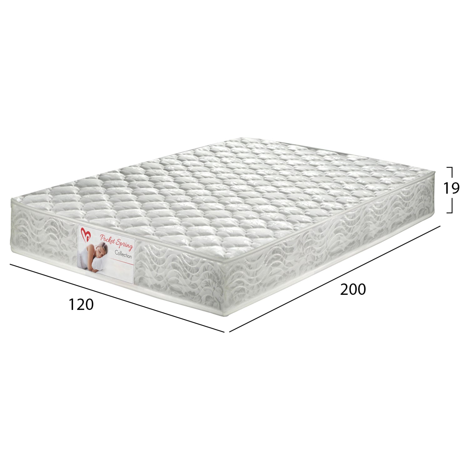 Матрак с покет пружини 120x200 см двулицев