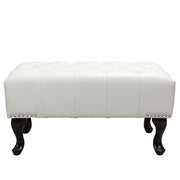 Пиано стол T.CHESTERFIELD EMMA PU бял - черни крака 80x44x39Hсм