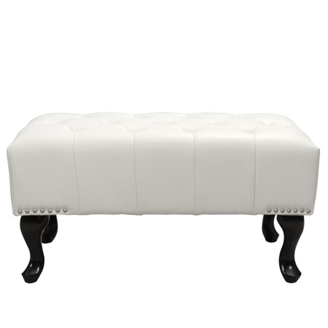 Пиано стол T.CHESTERFIELD EMMA PU бял - черни крака 80x44x39Hсм